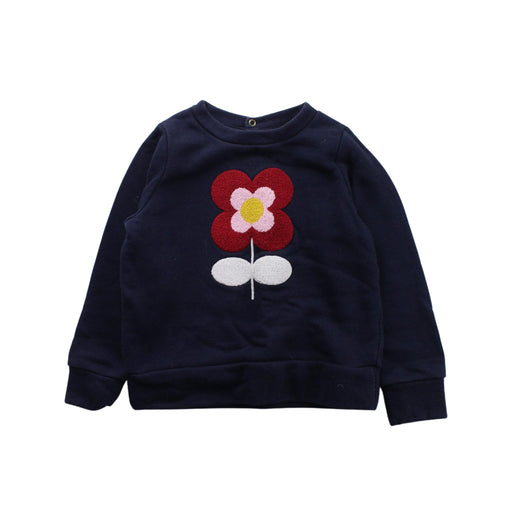 A Blue Crewneck Sweatshirts from Jacadi in size 4T for girl. (Front View)