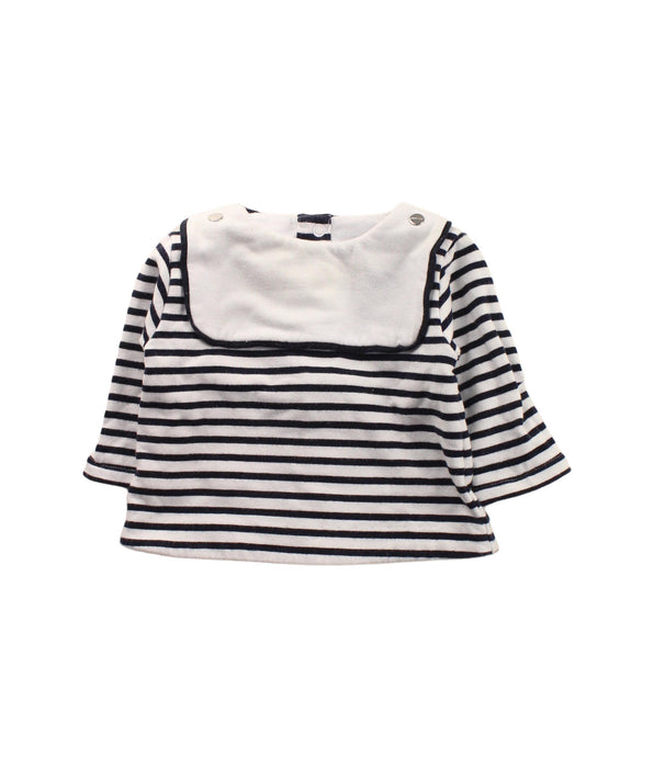 A Black Long Sleeve Tops from Jacadi in size 0-3M for girl. (Front View)