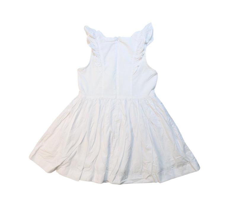 A White Sleeveless Dresses from Petit Bateau in size 5T for girl. (Back View)