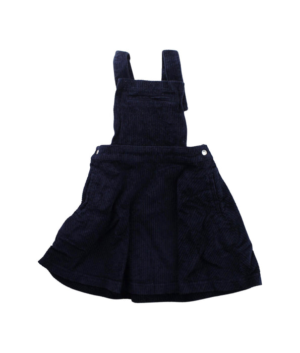 A Navy Overall Dresses from Petit Bateau in size 4T for girl. (Front View)