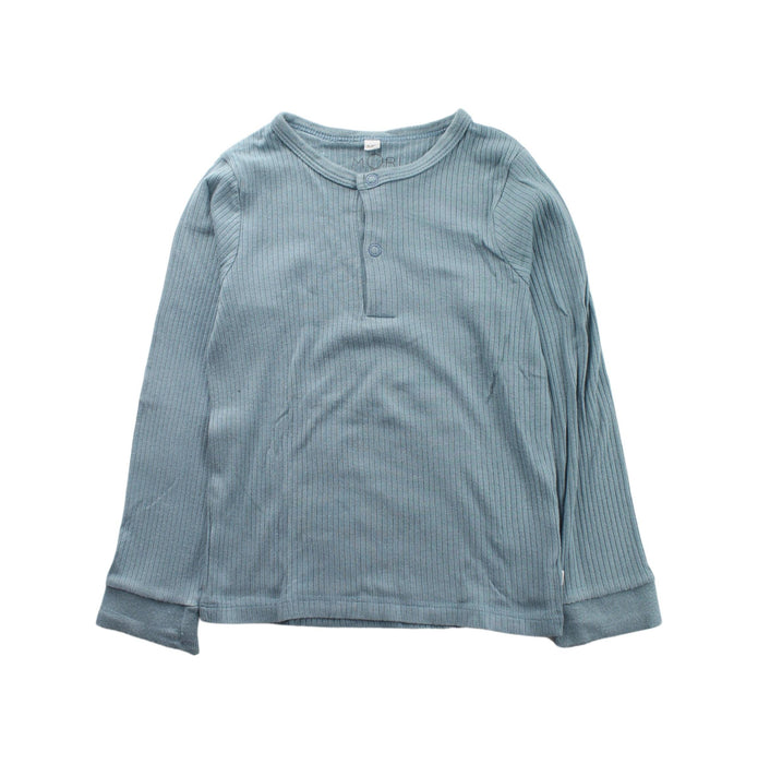 A Blue Pyjama Sets from Mori in size 4T for girl. (Front View)