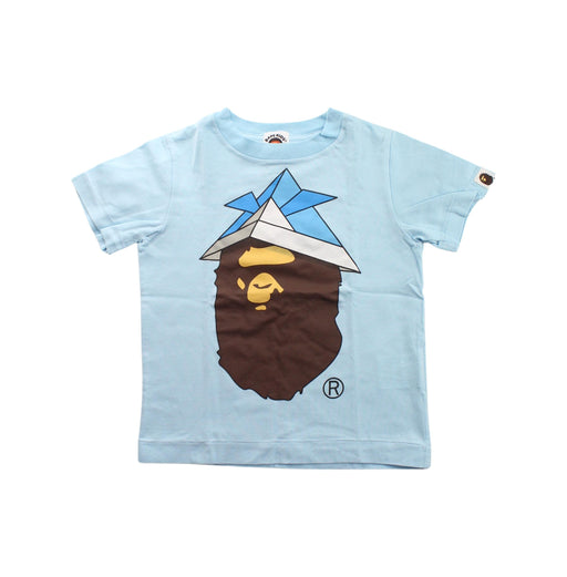 A Blue Short Sleeve T Shirts from BAPE KIDS in size 4T for boy. (Front View)