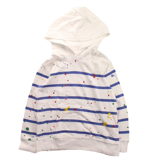 A Blue Hooded Sweatshirts from Polo Ralph Lauren in size 4T for boy. (Front View)