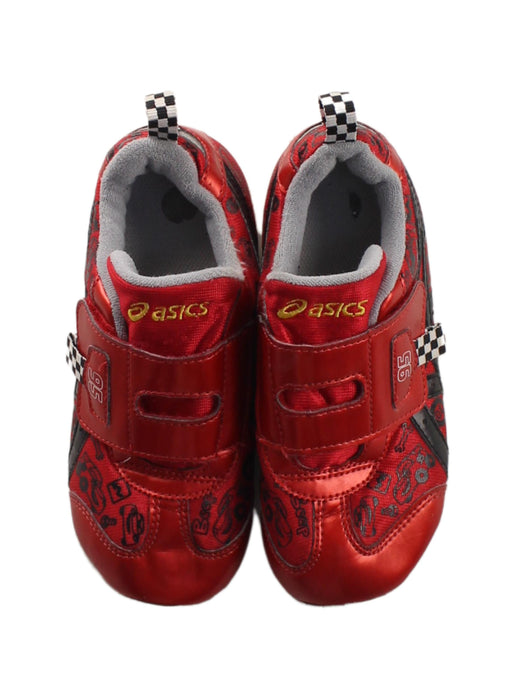 A Red Sneakers from ASICS in size 6T for boy. (Back View)