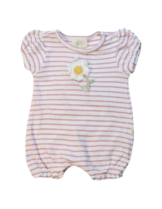 A Pink Short Sleeve Rompers from Albetta in size 6-12M for girl. (Front View)