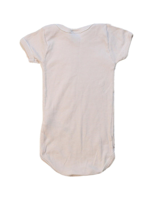 A Beige Short Sleeve Bodysuits from Petit Bateau in size 3-6M for girl. (Back View)