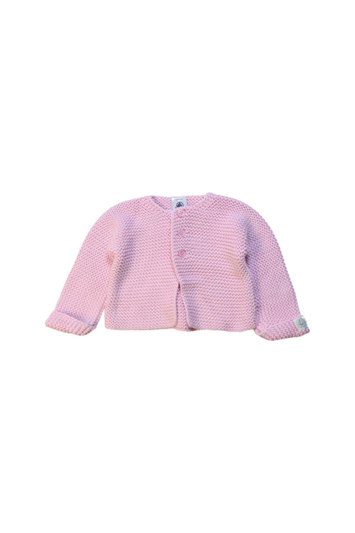 A Pink Cardigans from Petit Bateau in size 3-6M for girl. (Front View)