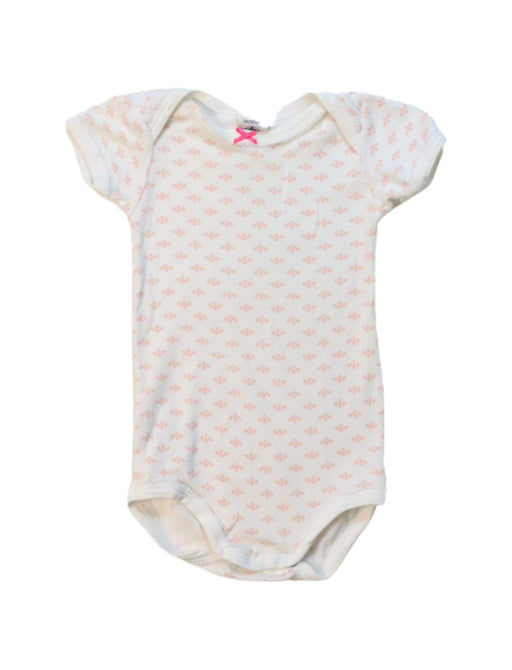 A White Short Sleeve Bodysuits from Petit Bateau in size 3-6M for girl. (Front View)