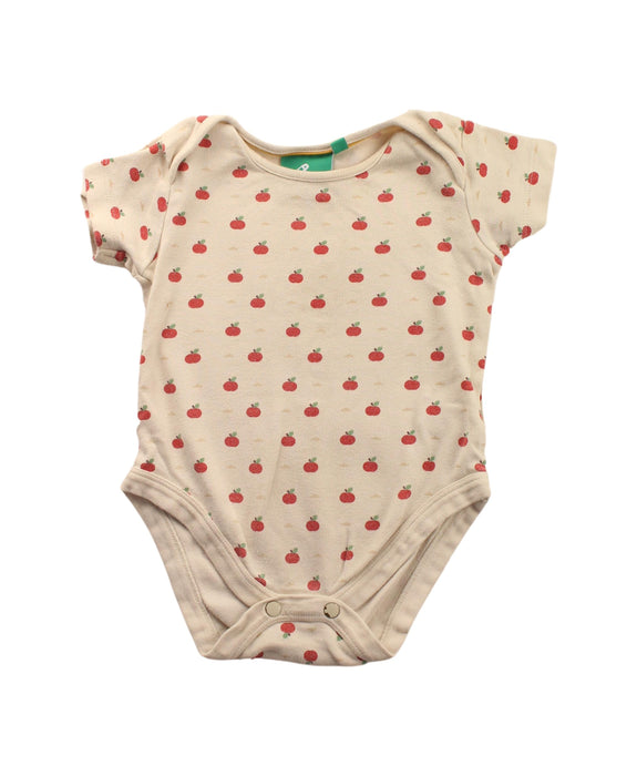 A Beige Short Sleeve Bodysuits from Little Green Radicals in size 12-18M for neutral. (Front View)