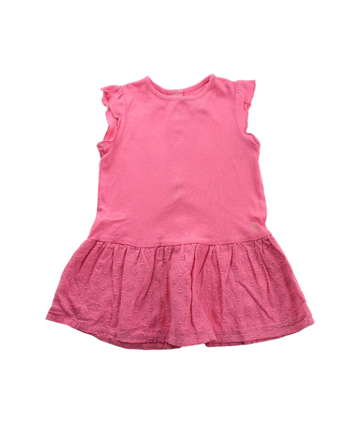 A Pink Sleeveless Dresses from Petit Bateau in size 12-18M for girl. (Front View)