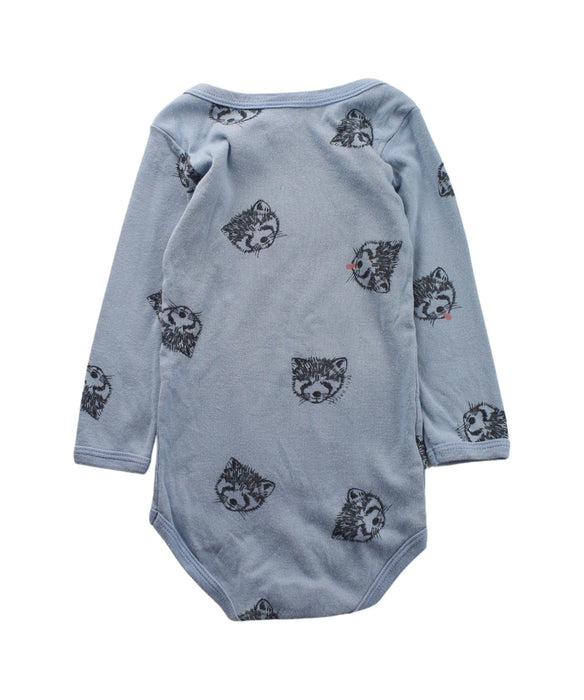 A Blue Long Sleeve Bodysuits from Petit Bateau in size 12-18M for boy. (Back View)