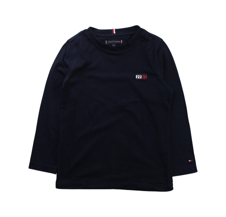 A Blue Long Sleeve T Shirts from Tommy Hilfiger in size 5T for boy. (Front View)