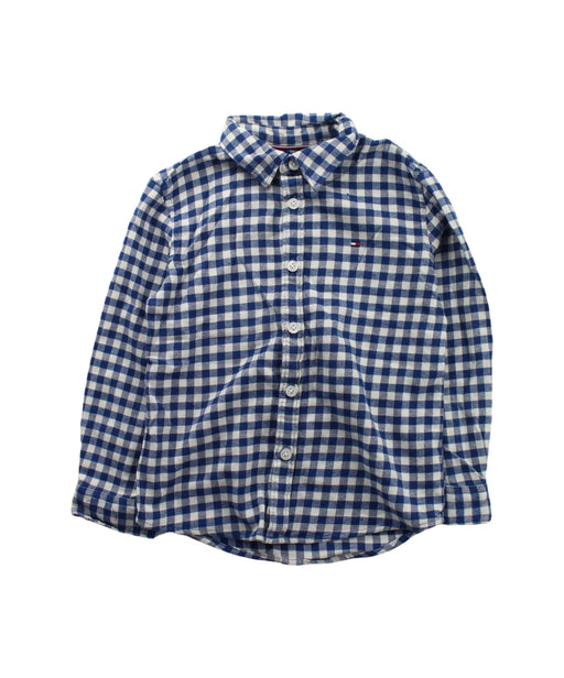 A Blue Long Sleeve Shirts from Tommy Hilfiger in size 5T for boy. (Front View)