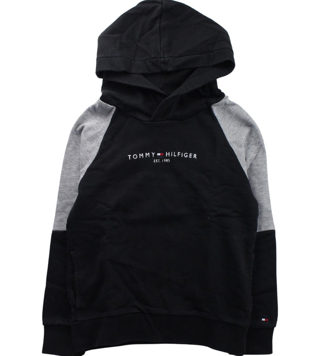 A Black Hooded Sweatshirts from Tommy Hilfiger in size 5T for boy. (Front View)