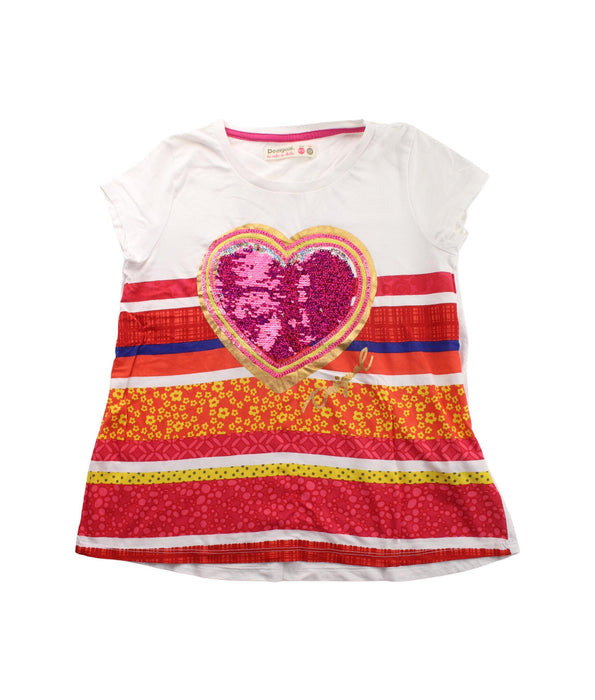 A White Short Sleeve T Shirts from Desigual in size 9Y for girl. (Front View)