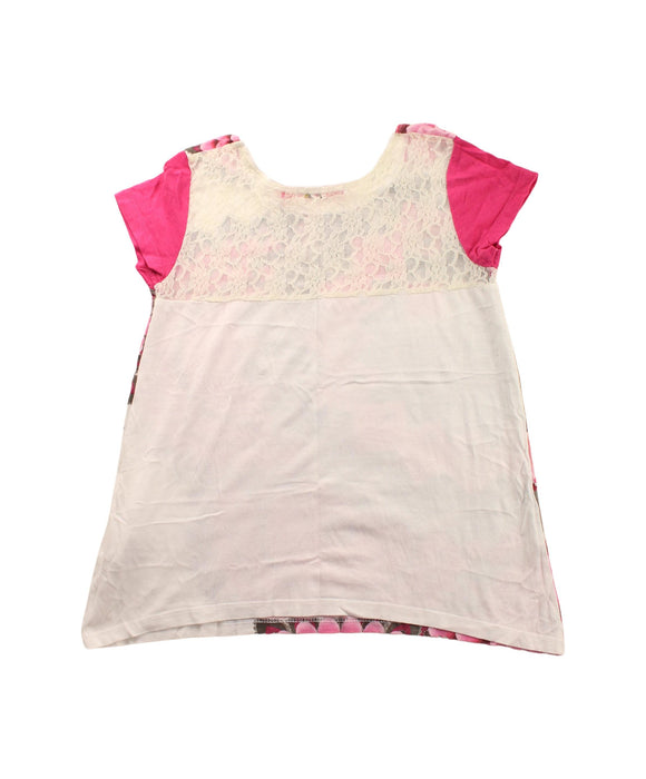 A Pink Short Sleeve T Shirts from Desigual in size 7Y for girl. (Back View)