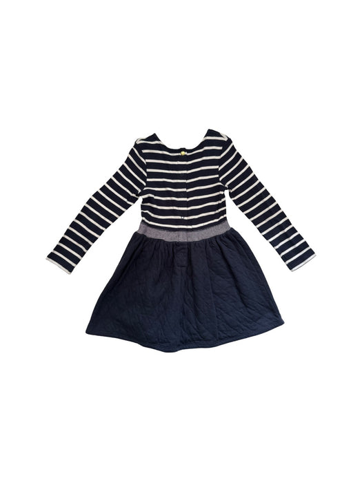 A Navy Long Sleeve Dresses from Petit Bateau in size 5T for girl. (Back View)