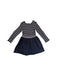 A Navy Long Sleeve Dresses from Petit Bateau in size 5T for girl. (Back View)