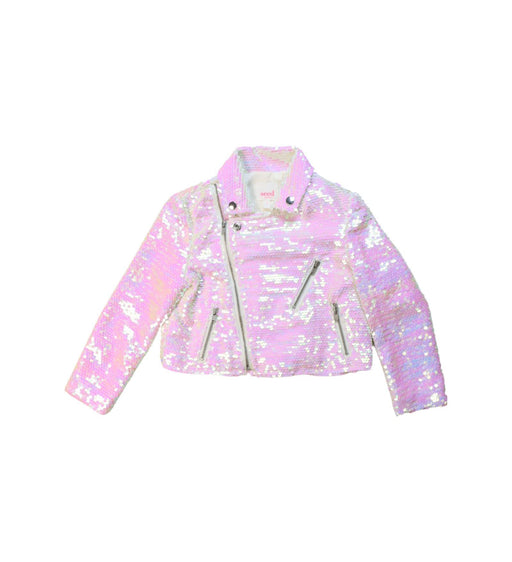 A Pink Lightweight Jackets from Seed in size 2T for girl. (Front View)