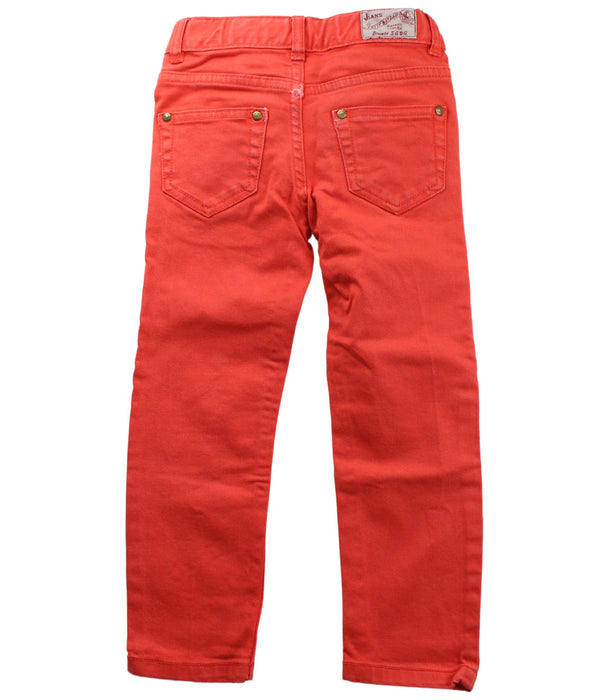 A Orange Casual Pants from Petit Bateau in size 3T for girl. (Back View)