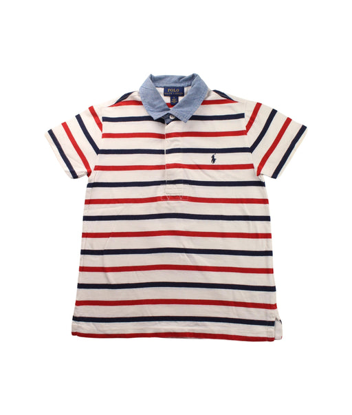 A White Short Sleeve Polos from Polo Ralph Lauren in size 6T for boy. (Front View)