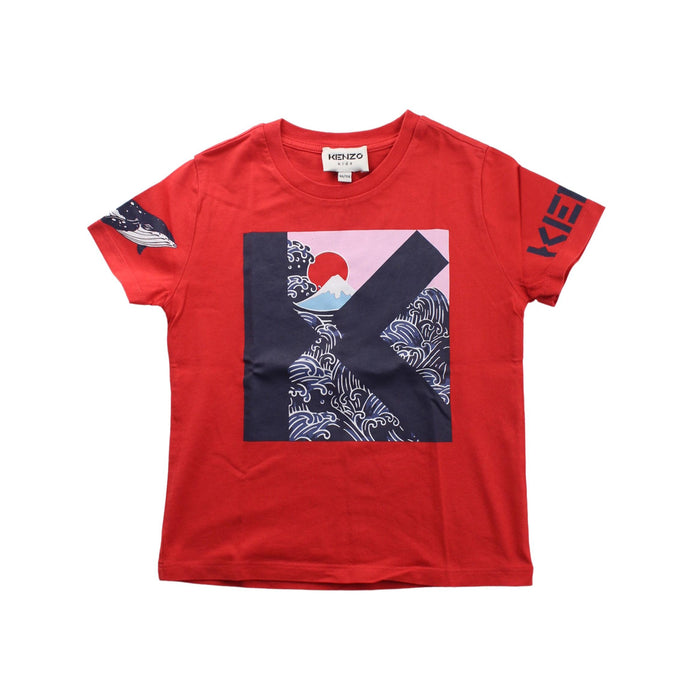 A Red Short Sleeve T Shirts from Kenzo in size 4T for boy. (Front View)