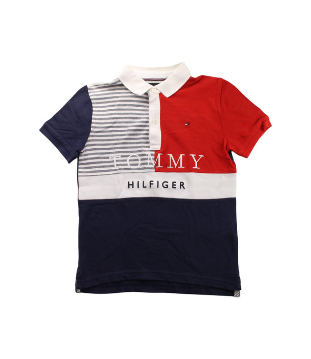 A Blue Short Sleeve Polos from Tommy Hilfiger in size 10Y for boy. (Front View)