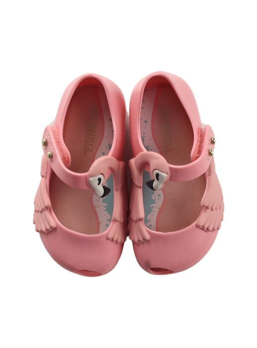 A Pink Flats from Mini Melissa in size 12-18M for girl. (Back View)