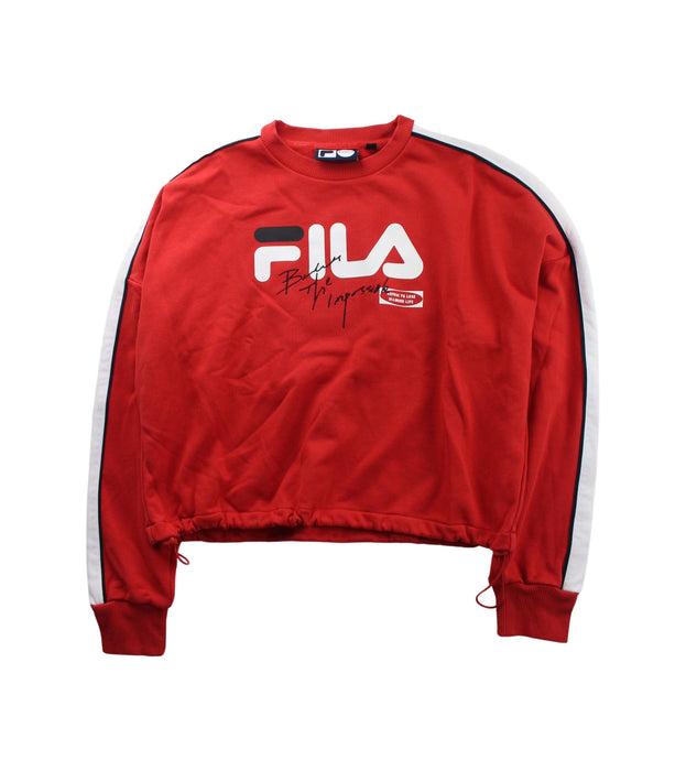 A Red Crewneck Sweatshirts from Fila in size 13Y for neutral. (Front View)