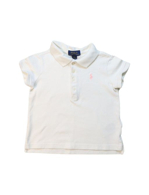 A White Short Sleeve Polos from Polo Ralph Lauren in size 3T for girl. (Front View)