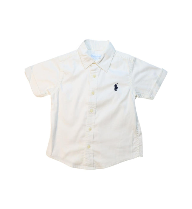 A White Short Sleeve Shirts from Ralph Lauren in size 3T for boy. (Front View)