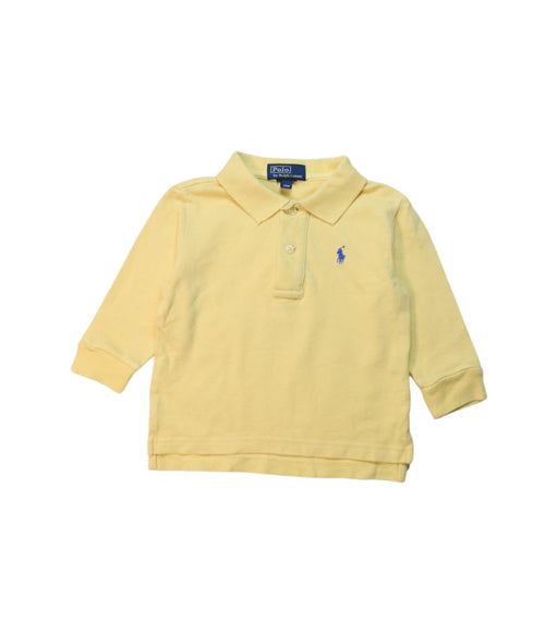 A Yellow Long Sleeve Polos from Polo Ralph Lauren in size 6-12M for boy. (Front View)