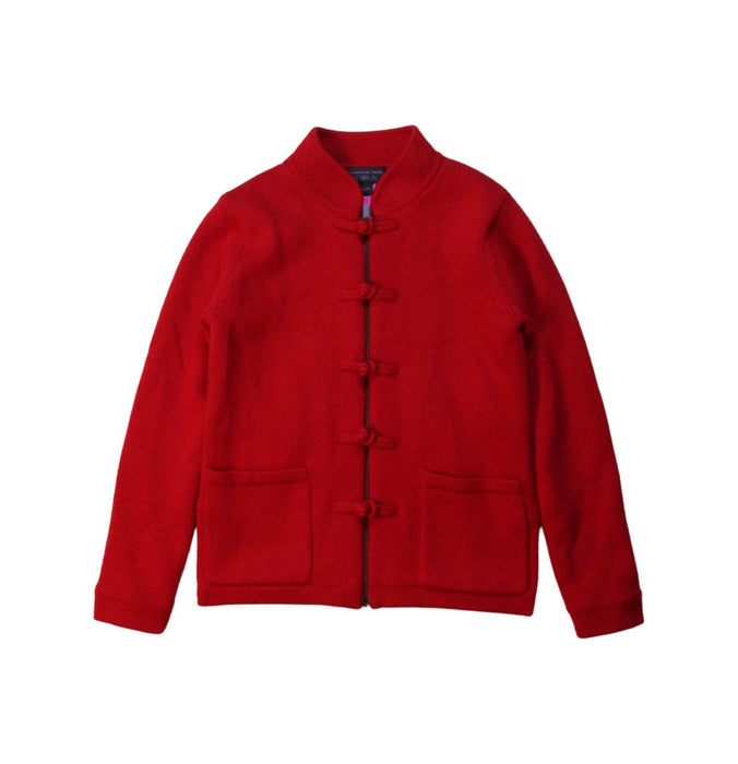 A Red Cardigans from Shanghai Tang in size 2T for girl. (Front View)