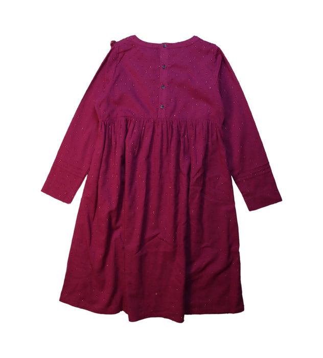 A Red Long Sleeve Dresses from Velveteen in size 8Y for girl. (Back View)