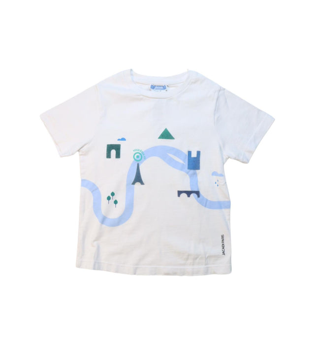 A White Short Sleeve T Shirts from Jacadi in size 6T for boy. (Front View)