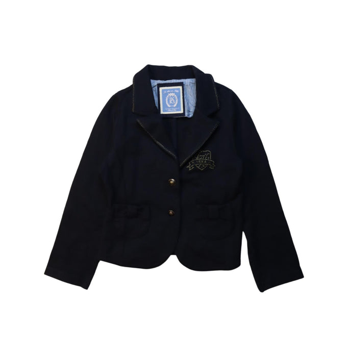 A Black Blazers from IKKS in size 6T for girl. (Front View)