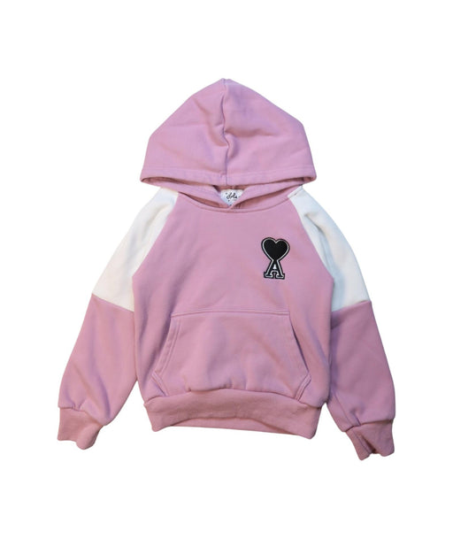 A Pink Hooded Sweatshirts from Lola + The Boys in size 4T for girl. (Front View)