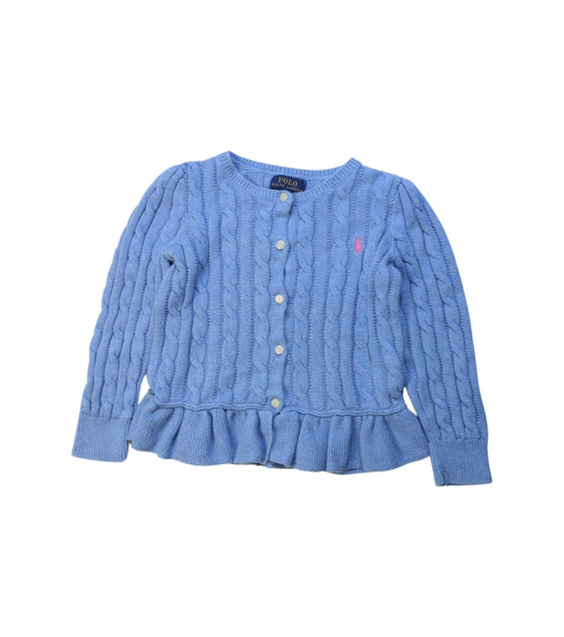 A Blue Cardigans from Polo Ralph Lauren in size 5T for girl. (Front View)