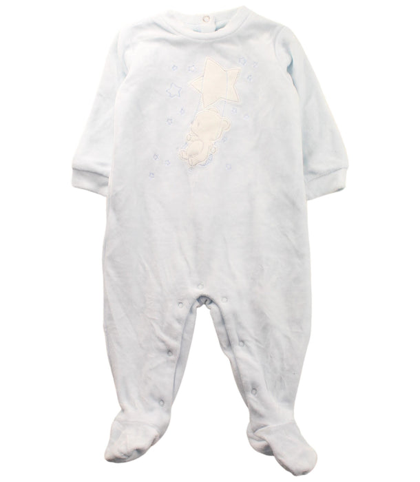 A Blue Onesies from Chicco in size 3-6M for boy. (Front View)