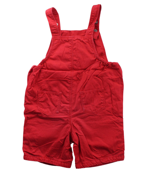 A Red Overall Shorts from Petit Bateau in size 2T for boy. (Back View)