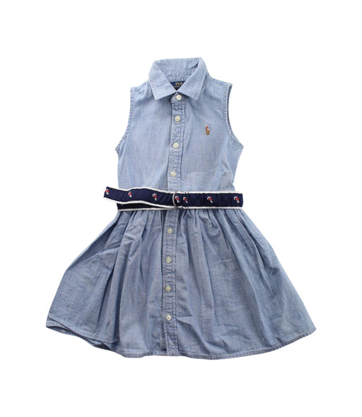 A Blue Sleeveless Dresses from Polo Ralph Lauren in size 3T for girl. (Front View)