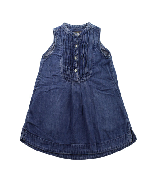 A Blue Sleeveless Dresses from Ralph Lauren in size 4T for girl. (Front View)