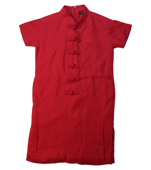 A Red Short Sleeve Dresses from Shanghai Tang in size 6T for girl. (Front View)