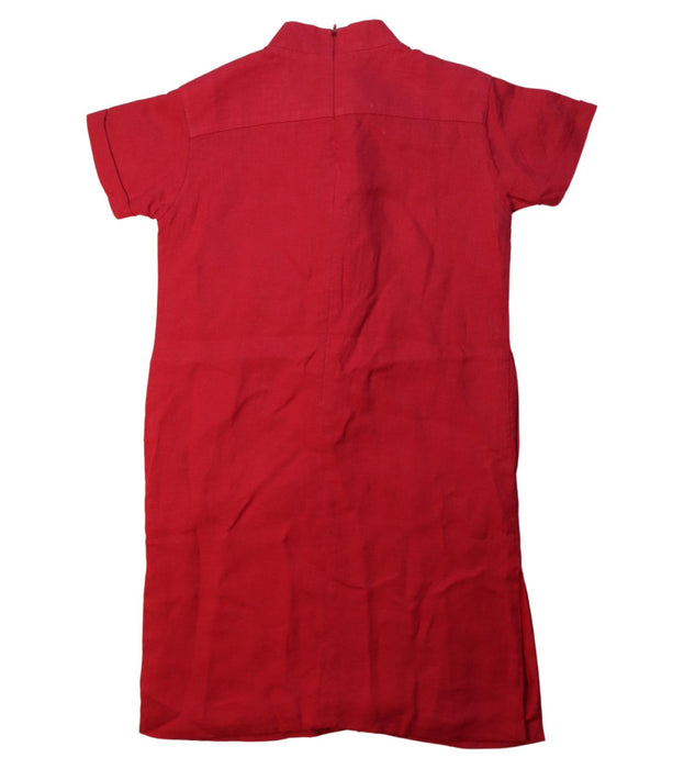 A Red Short Sleeve Dresses from Shanghai Tang in size 6T for girl. (Back View)