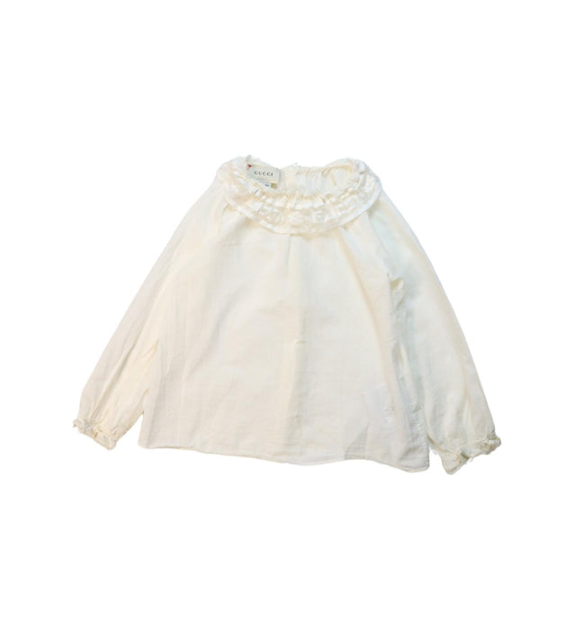 A Ivory Long Sleeve Tops from Gucci in size 3T for girl. (Front View)