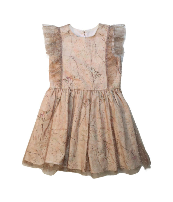 A Brown Sleeveless Dresses from Dior in size 6T for girl. (Front View)