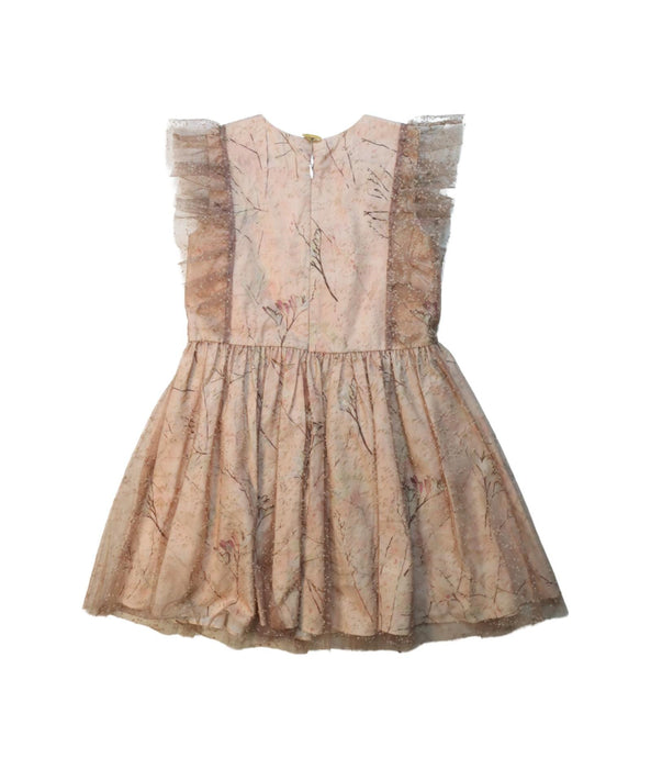 A Brown Sleeveless Dresses from Dior in size 6T for girl. (Back View)