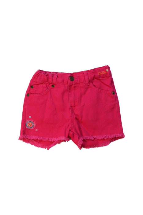 A Pink Shorts from La Compagnie des Petits in size 4T for girl. (Front View)