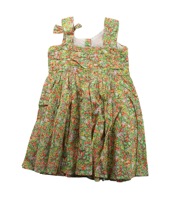 A Green Sleeveless Dresses from Bonpoint in size 4T for girl. (Back View)