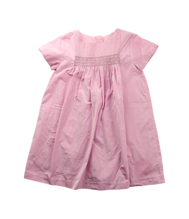 A Pink Short Sleeve Dresses from Jacadi in size 4T for girl. (Front View)